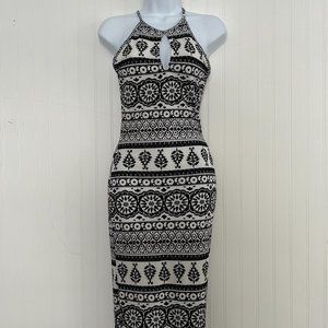 Windsor Black and White Geometric Long Maxi Dress
